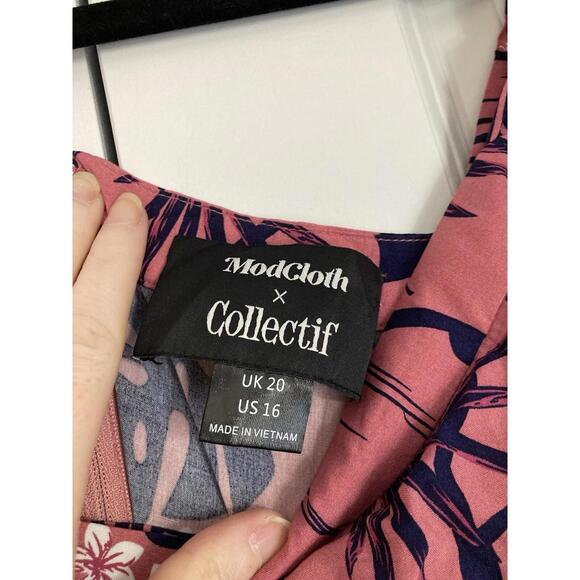 ModCloth x Collectif Katrina Tropicool Swing Dress Midi Size 16 US - Picture 4 of 8